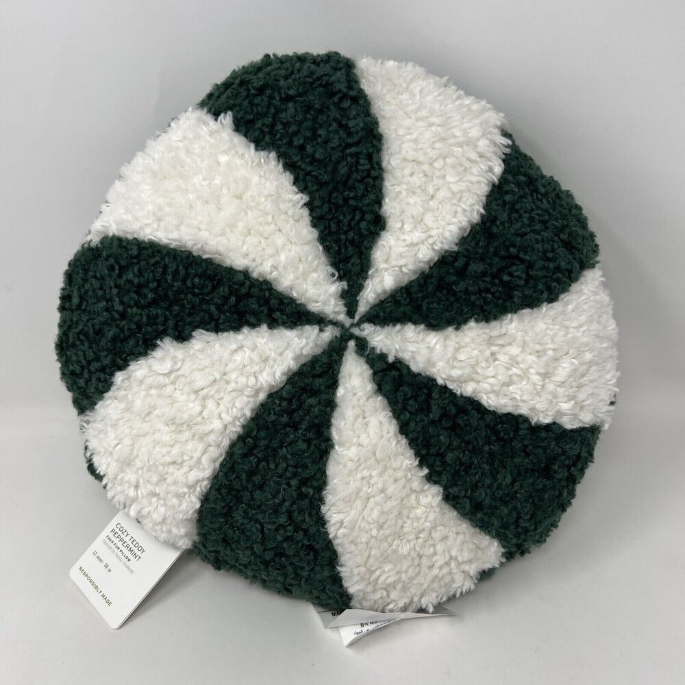COPY - Pottery Barn Cozy Teddy Green Peppermint Twist Candy Shaped Christmas Pi…